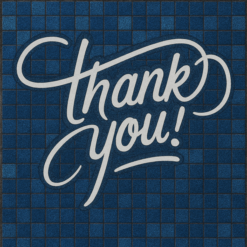 Blue Mosaic Gratitude Message